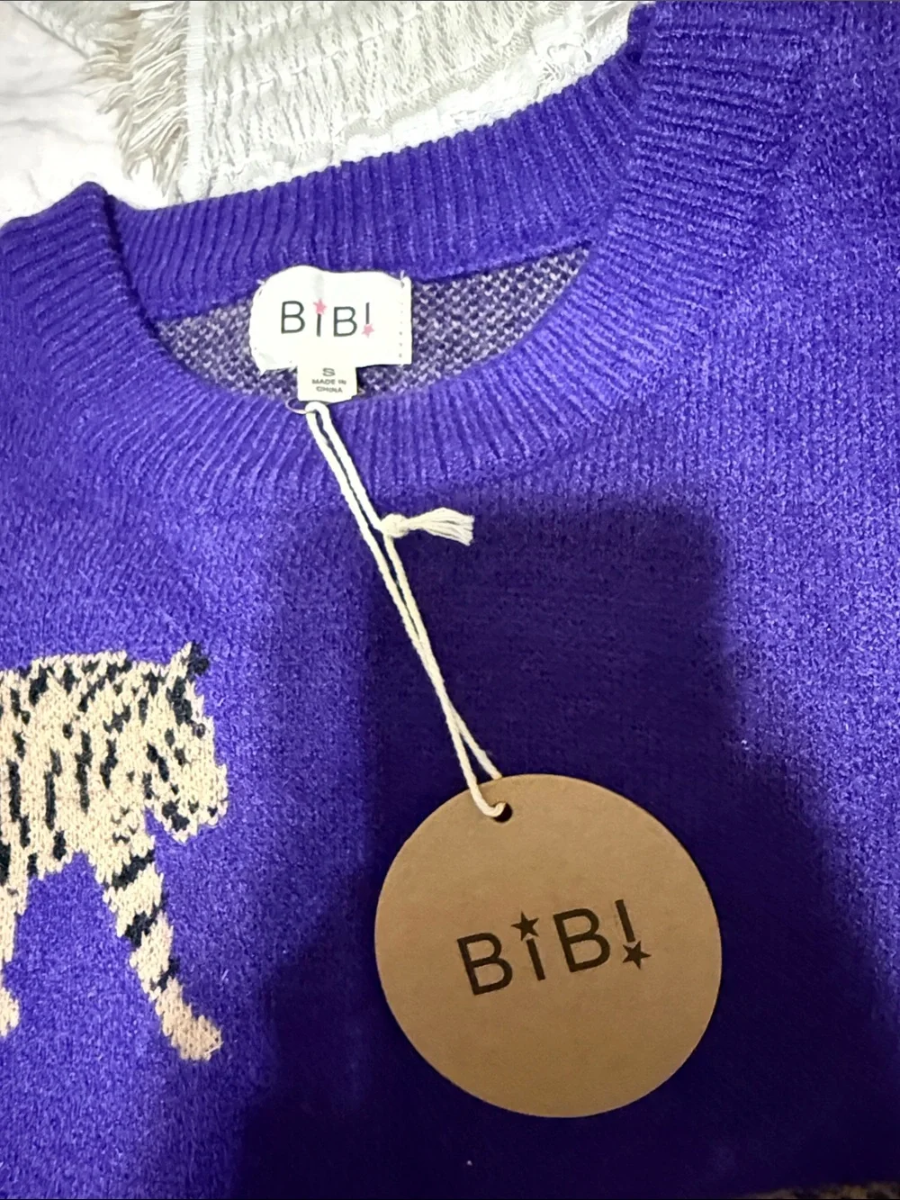 BiBi Purple Tiger Jacquard Crewneck Sweater - Men - Picture 2 of 3